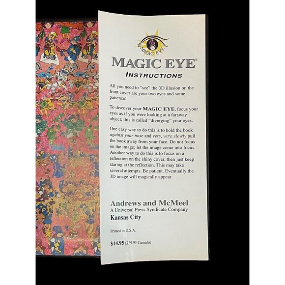 1995 Warner Bros Looney Tunes Bugs Bunny Magic Eye 3D Illusions Hardcover Book - Picture 4 of 4